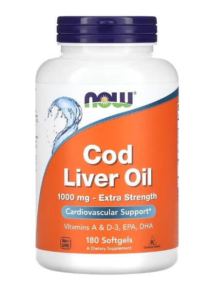 Cod Liver Oil 1000 mg Softgels 180