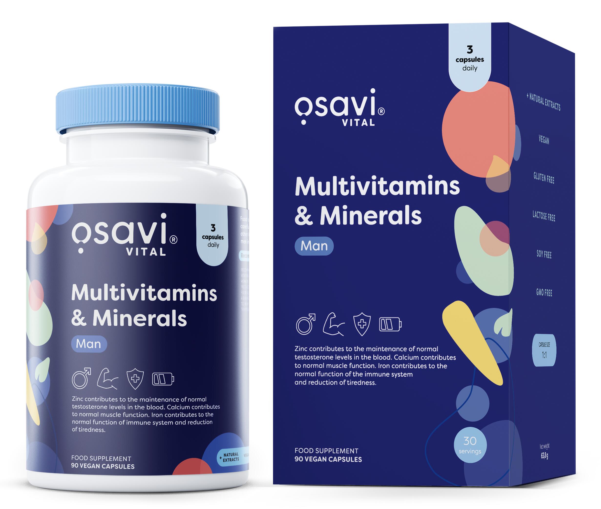 Multivitamine für Männer – Multivitamins & Minerals Man - 90 vegane Kapseln