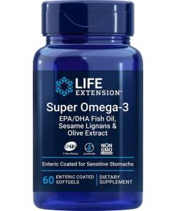 Omega-3-Fischöl – Super Omega-3 EPA/DHA with Sesame Lignans & Olive Extract - 60 enteric coated Weichkapseln