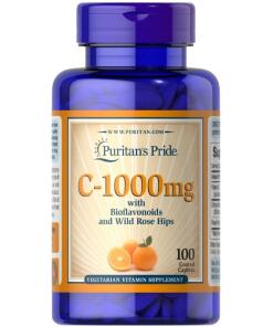 Puritan's Pride Vitamin C-1000 mg with Bioflavonoids & Rose Hips (100 Caplets)
