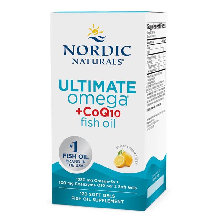 Ultimate Omega + CoQ10, 1280mg Lemon – 120 softgels