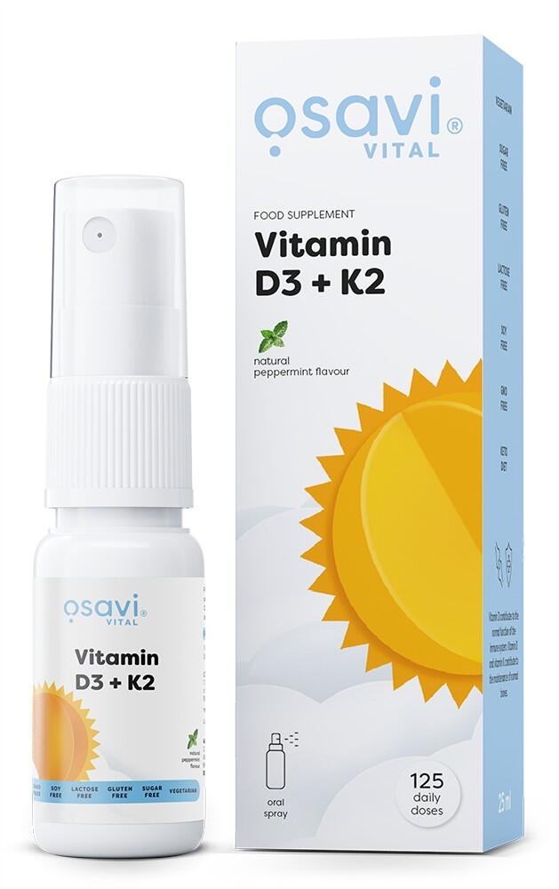Vitamin D3 + K2 Oral Spray, Peppermint - 25 ml.