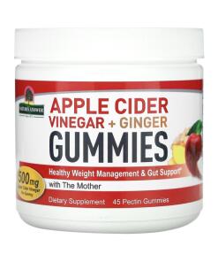 Vitamine und Gummibärchen für Kinder – Apple Cider Vinegar + Ginger Fruchtgummis - 45 pectin Fruchtgummis
